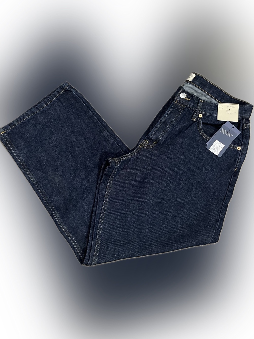 Universal Thread 90s Baggy Button Fly Jeans Size 12 Reg NWT Dark Wash Women's